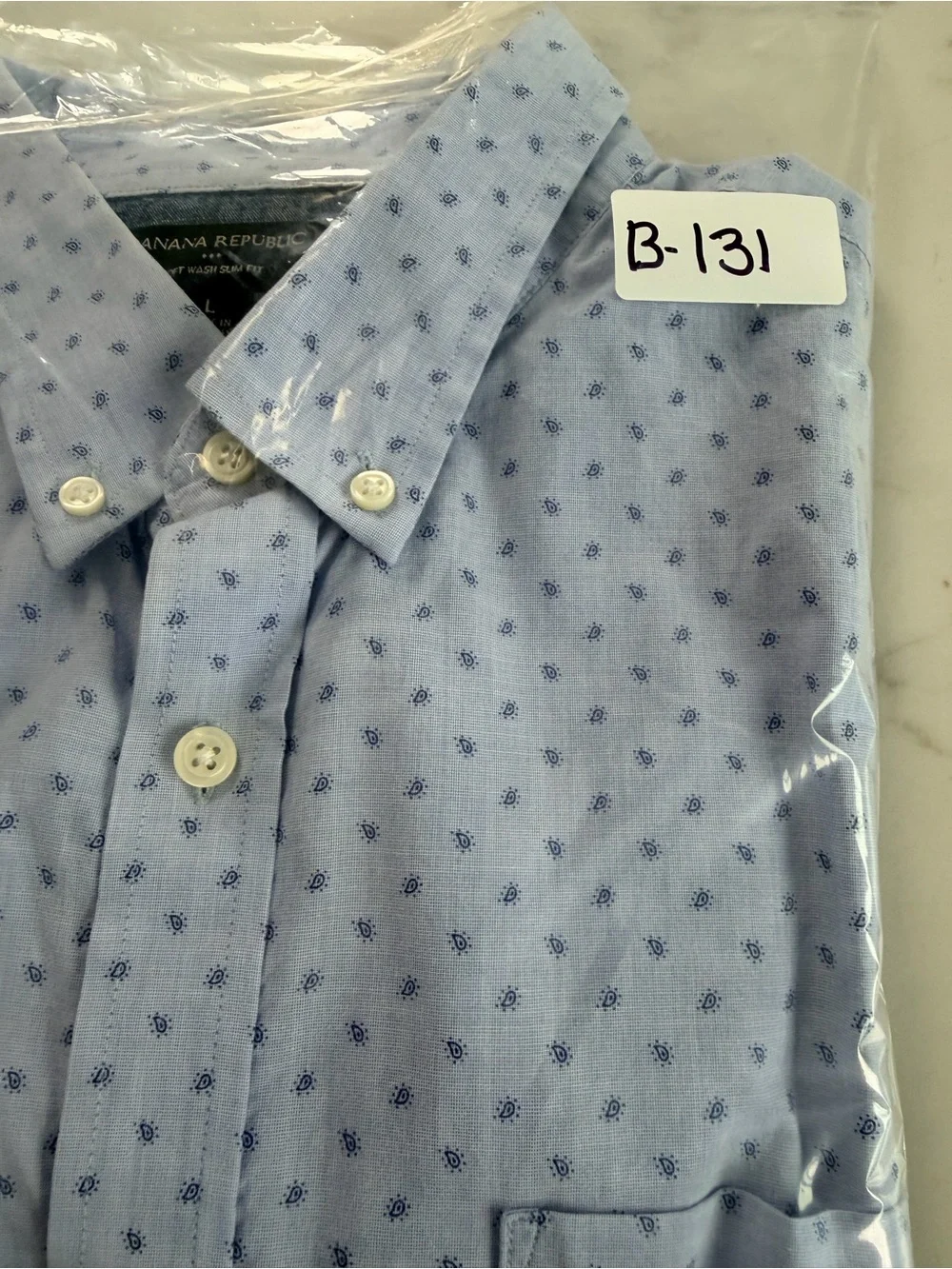 Banana Republic Light Blue Mini Dot Button-Down Shirt
